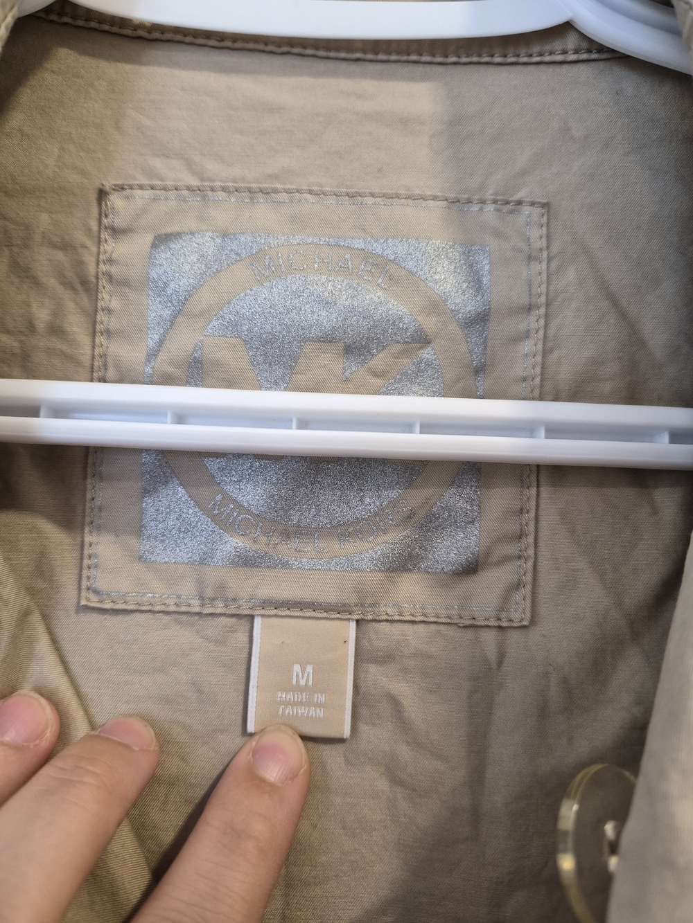 2/$50 Michael Kors Cropped Trench Jacket in Beige - Picture 4 of 7